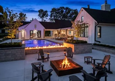 Custom Ranch House Backyard Construction