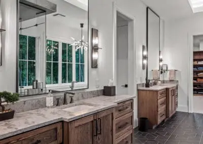 Master bathroom double vanity