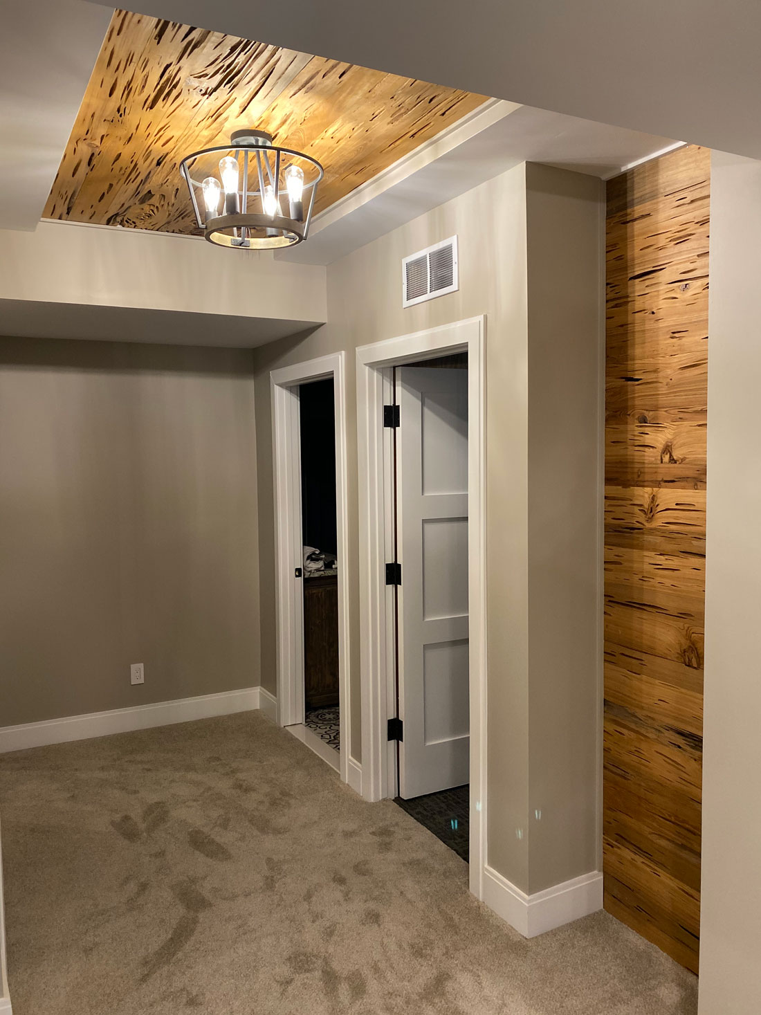 A basement remodel using Cypress Wood