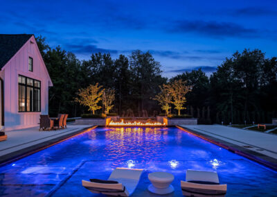 Custom Ranch House Backyard Pool Construction